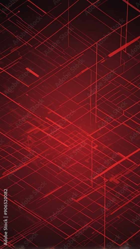 Poster red futuristic grid lines pattern technology abstract background with copy space