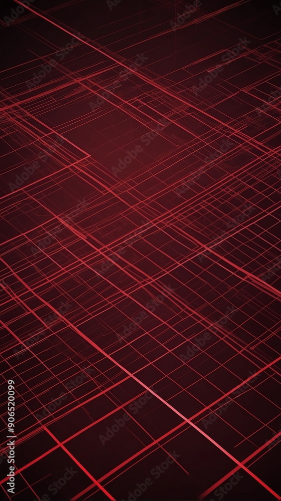 Poster red futuristic grid lines pattern technology abstract background with copy space