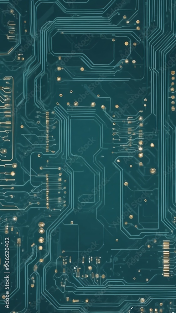 Aufkleber teal circuit board design technology abstract background with copy space