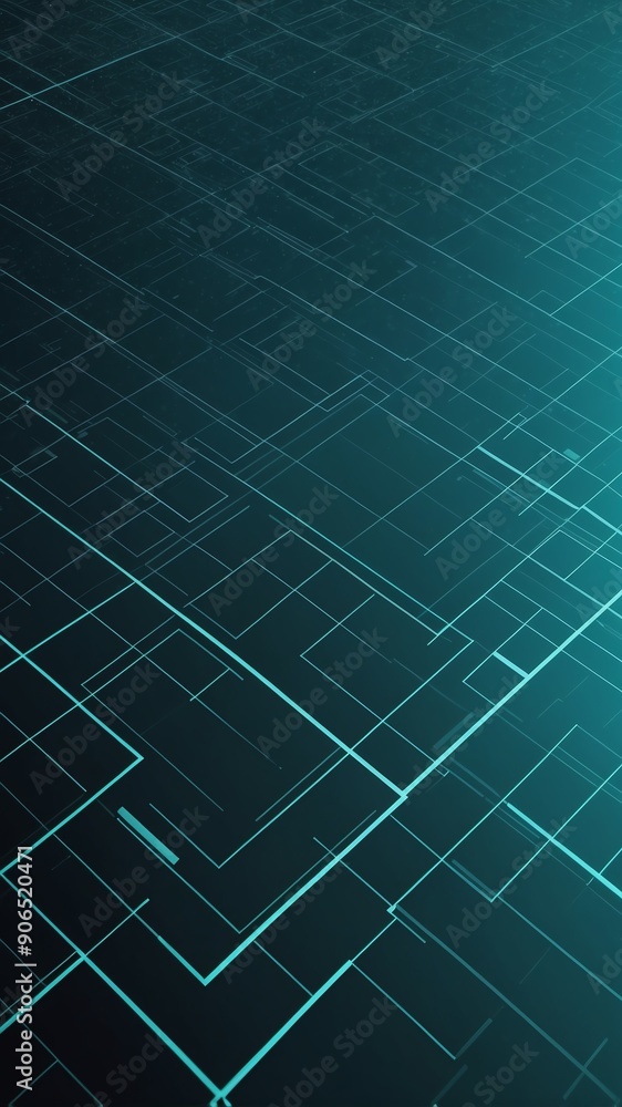 Poster teal futuristic grid lines pattern technology abstract background with copy space