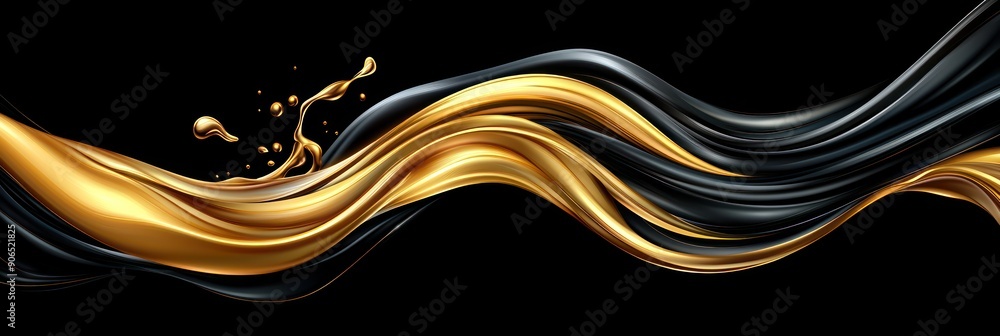 Poster luxurious dark and gold vector graphic with high resolution and sharp focus, generative ai
