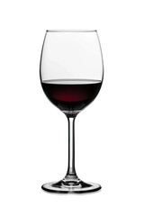 Wine Glass Filled with Red Wine Isolated on White Background, High-Resolution Wine Imagery, Elegant Glassware, Rich Red Wine Color, Clean and Simple Design, Ideal for Beverage Photography