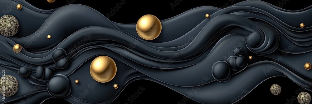 Aufkleber elegant minimalistic dark background with golden vector elements - high resolution detailed artwork 