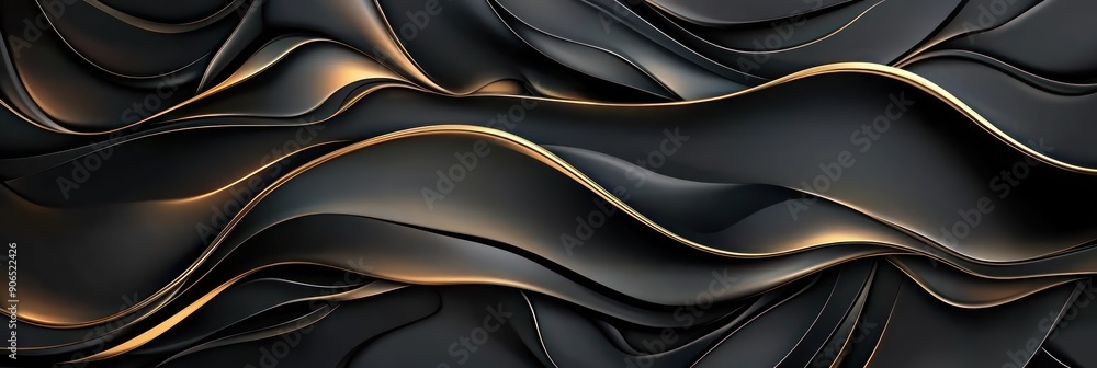 Poster golden elegance in the dark: luxurious vector graphic design with sharp lines, generative ai