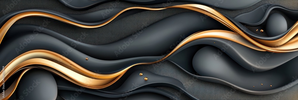 Aufkleber luxurious gold lines on dark background - elegant vector graphic with high resolution and sharp focu