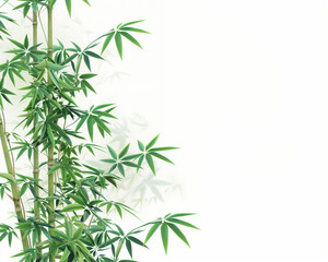Transparent background mockup material with bamboos 
