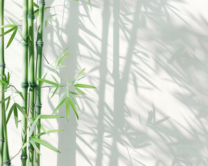 Transparent background mockup material with bamboos 