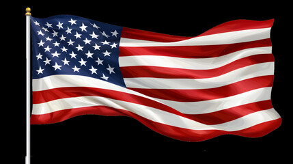 Fototapeta premium american flag waving on black background