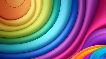 Obraz premium 8K Rainbow Curvilinear Design Colorful and Smooth Background