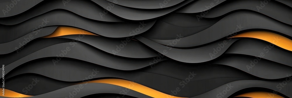 Poster intricate gold lines on dark background - elegant vector graphic design with high resolution detail,
