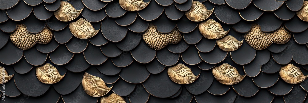Poster elegant dark and gold vector pattern with simple shapes - high resolution and detailed design, gener