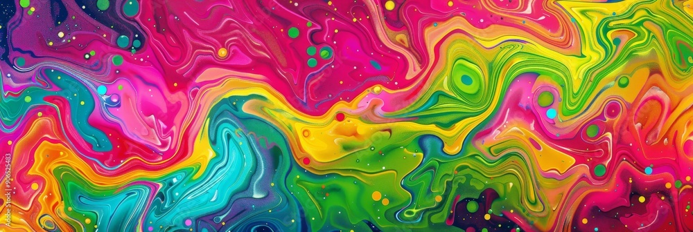 Poster abstract art background with psychedelic swirling colors in complex and vibrant pattern