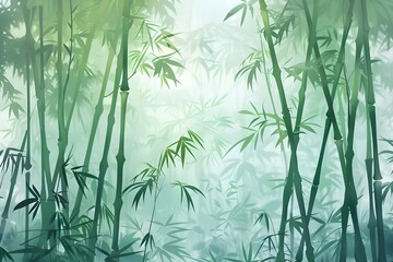 Bamboo Forest in Mist