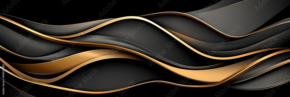 Poster geometric elegance in dark and gold vector design with minimalistic shapes and high resolution clari