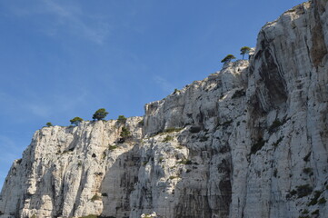 France, illustration of the sea and cove in Marseille in summer.