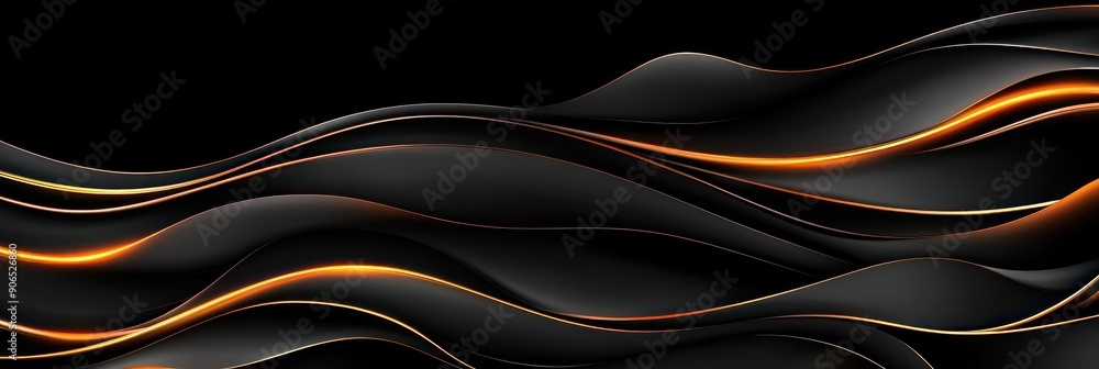 Aufkleber elegant dark vector graphic with intricate golden lines and sharp focus, generative ai