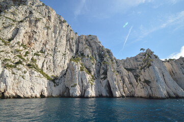 France, illustration of the sea and cove in Marseille in summer.