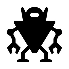 Futuristic Standing Robot Solid Icon