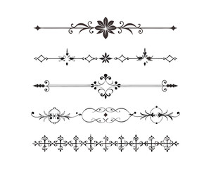 Set of Fancy Decorative Ornamental Lines vector. ai generated