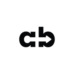 Ab letter Logo Combination with Arrow in vector