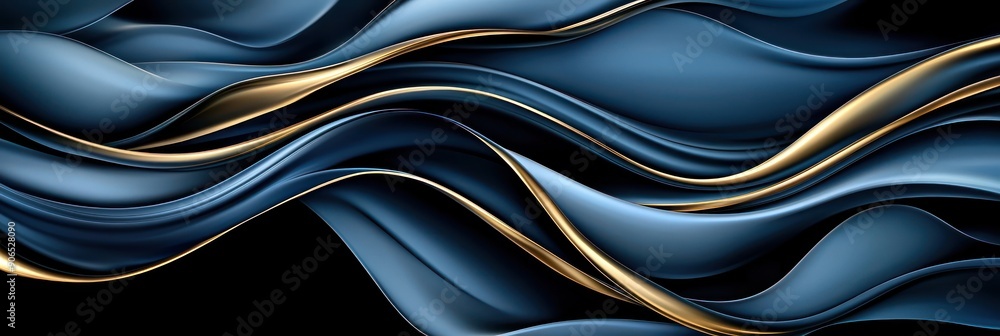 Aufkleber elegantly crafted golden lines on dark background - high resolution vector art with sharp details, g