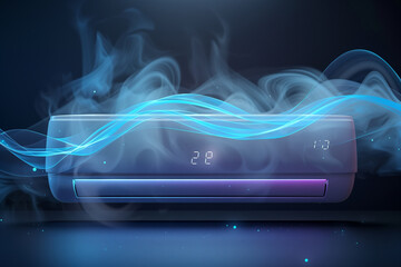 AC with cool wind waves in the living room