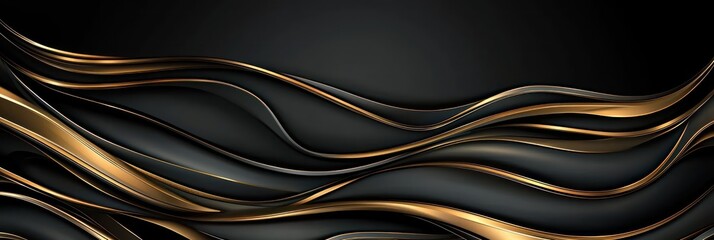 Obraz premium Luxurious Dark and Gold Vector Background with Simple Shapes, High Resolution, Sharp Focus, No Gradient, Generative Ai