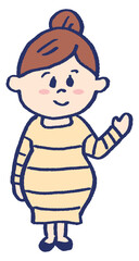 ワンピースを着たかわいい妊婦さん