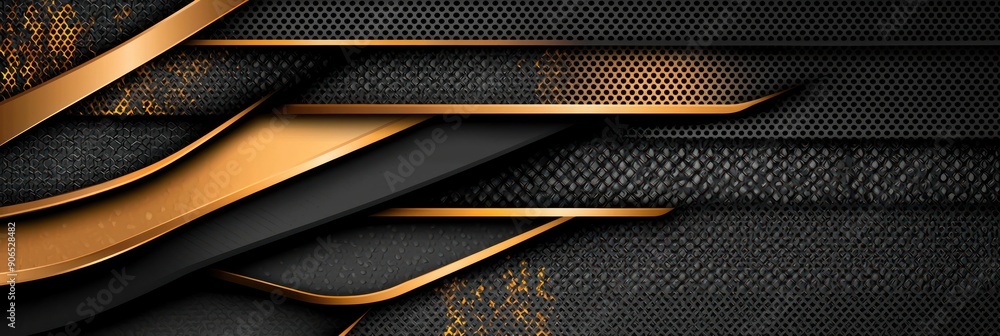 Poster elegant black and gold vector graphic with high resolution detail and sharp elements, generative ai