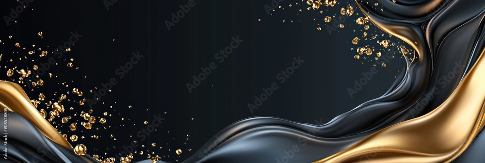 Poster elegant dark and gold vector design with detailed shapes in high resolution, generative ai