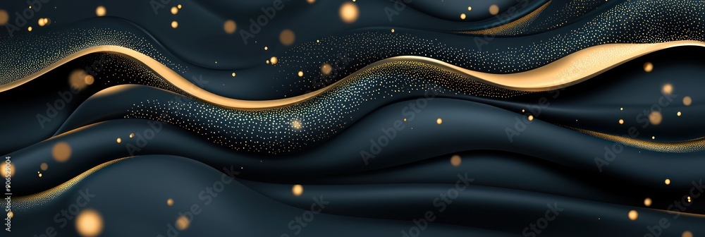 Poster elegant vector art with luxurious gold lines on dark background - high resolution and sharp focus, g