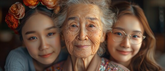 Fototapeta premium Three Generations, One Portrait