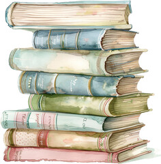 A stack of books with the top book titled "The Art of Painting". The books are arranged in a pyramid shape, with the bottom book being the largest and the top book being the smallest
