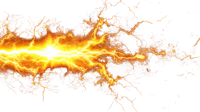 orange lightning bolt effect transparent background PNG clipart