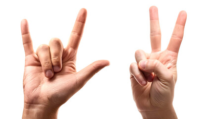 Creative hand gestures forming symbols of love and peace, perfect for expressing emotions and connecting with audiences.