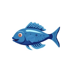 Decorative fish minimalist vector illustration ,simple transparent graphic element .Isolated on white background