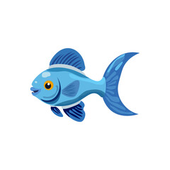 Decorative fish minimalist vector illustration ,simple transparent graphic element .Isolated on white background