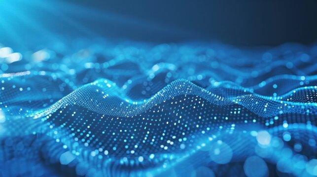 Abstract technology background, big data digital line wave 