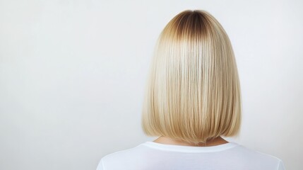 Naklejka premium プラチナブロンドの女性の背中