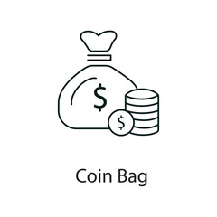 Coin Bag Icon. Vector Icon Design