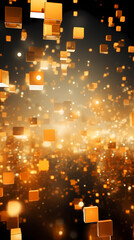 Digital golden flashing city abstract graphic poster background