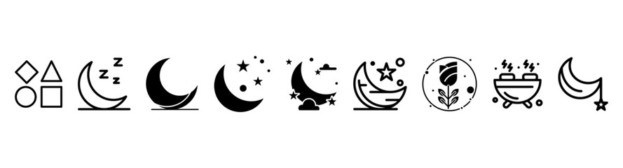 Moon icons set.eps