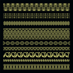floral border pattern. decorative leaf  collection line art ornament