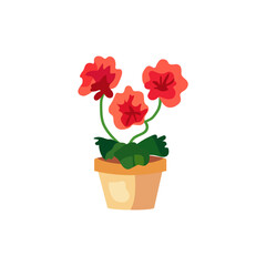 Flower pot minimalist vector illustration ,simple transparent graphic element .Isolated on white background