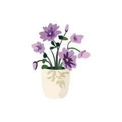 Flower pot minimalist vector illustration ,simple transparent graphic element .Isolated on white background