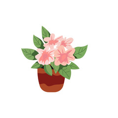 Flower pot minimalist vector illustration ,simple transparent graphic element .Isolated on white background