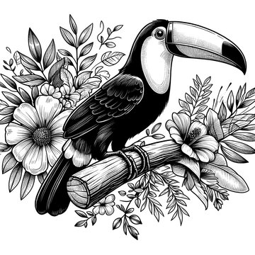recommend clip art: toucan bird on branch