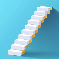 ladder Infographic to success growth template. Vector illustration.