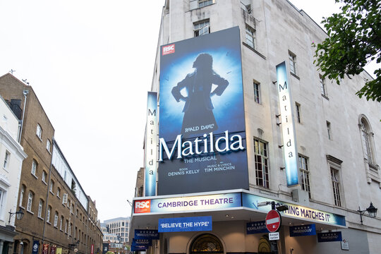 London, UK - July 25, 2024: Matilda Musical in Cambridge theatre. London culture and entertainment life. Musical tickets.