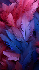 Obraz premium Digital red and purple gradient feather abstract graphic poster background